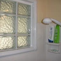 High privacy bathroom glass block window with an acrylic window trim kit 