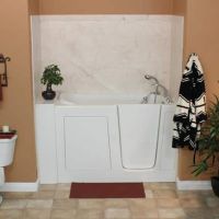 Botticino cream walk in tub panels