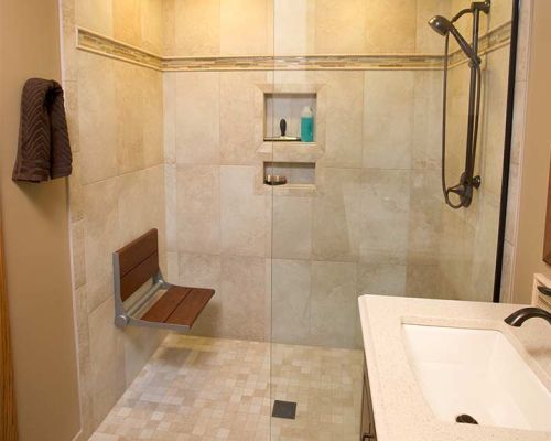 Roll-In, Barrier Free, ADA Compliant Showers