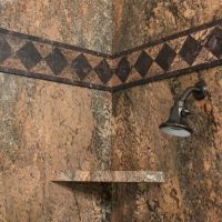 creme bordeaux PVC corner shelf