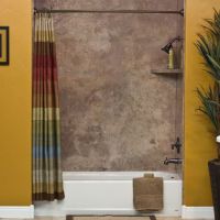 Mocha travertine PVC DIY tub surround