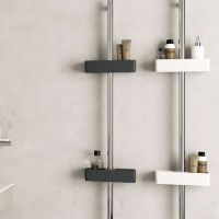 Vertical mount baskets for round grab bars