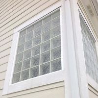 Aluminum coil waterproofing a glass block bathroom window - Columbus Glass Block division Innovate Building Solutions 