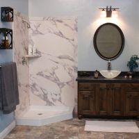 calcutta gold corner shower surround kit