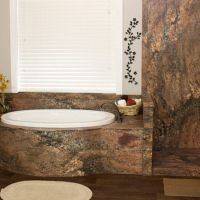 creme bordeaux soaker tub and corner shelf kits