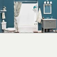 White bathtub surround wall panels