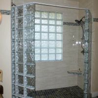 Glass block shower window using 8 x 8 and 6 x 8 glass blocks in a NEO Angle Shower - Innovate Building Solutions 