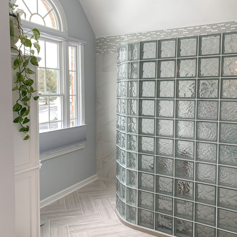 Glass Block Shower Wall Design