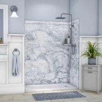 everest royal 60 x 36 x 96 shower kit with a shelf