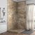 Mocha travertine DIY shower wall panels 